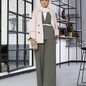 مدل ست چهار تیکه زنانه بهارا با طراحی شیک و پارچه لینن ایرانی
