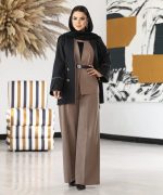 ست چهار تیکه زنانه بهارا با پارچه لینن ایرانی و طراحی چندلایه
