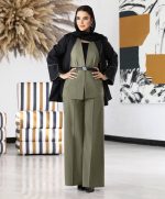 ست کت سارافون شلوار زنانه بهارا مناسب استایل بیرونی شیک