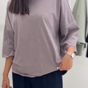 شومیز نخ پنبه دخترانه سبک با طراحی ساده و مناسب سایزهای ۳۶ تا ۴۴