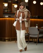 مانتو زنانه شیک با شلوار سفید