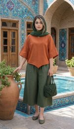 ست زنانه الیاف طبیعی بدون رنگ رفت و بدون آبرفت