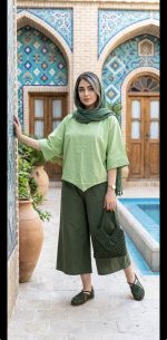 ست زنانه پنبه‌ای با طراحی آزاد و غیر بدن نما