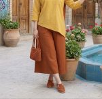 شلوار الیاف طبیعی زنانه مدل اُریب پنبه‌ای فری سایز