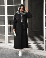 ست دو تیکه شومیز و دامن مشکی رنگ