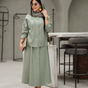 ست شومیز و دامن سبز