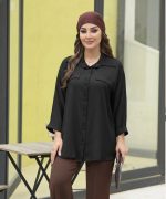 شومیز جولیا مشکی مدل چشم نواز با طراحی شیک و زنانه