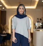کراپ الیاف طبیعی زنانه مدل اُریب هفتی پنبه‌ای فری سایز