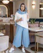 کراپ زنانه پنبه 100 درصد مدل اُریب هفتی با طراحی خاص