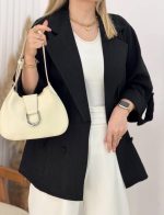 مدل کت زنانه ۸ دکمه لینن راه راه با استایل خنک و راحت