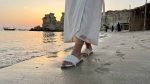 صندل تابستانی زنانه مدل دریا قابل ست با دامن و مانتو ساحلی