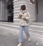 بارونی کتان زارا زنانه عسل آسترکشی شده و شیک