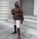بارونی زنانه عسل با جنس کتان زارا و آستر داخلی